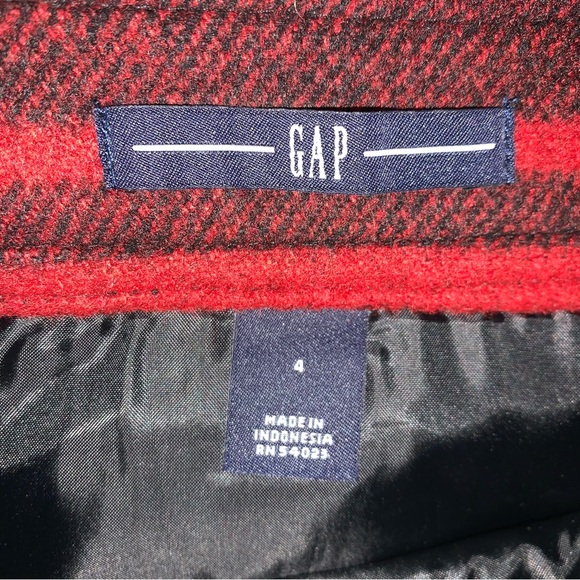 2000's Gap Red Black Wool Blend Plaid Mini Skirt Size 4 EUC - Picture 12 of 14